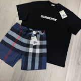 Burberry Men’s Black T-shirt & Navy Swim Short Set