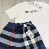Burberry Men’s White T-shirt & Shorts Set