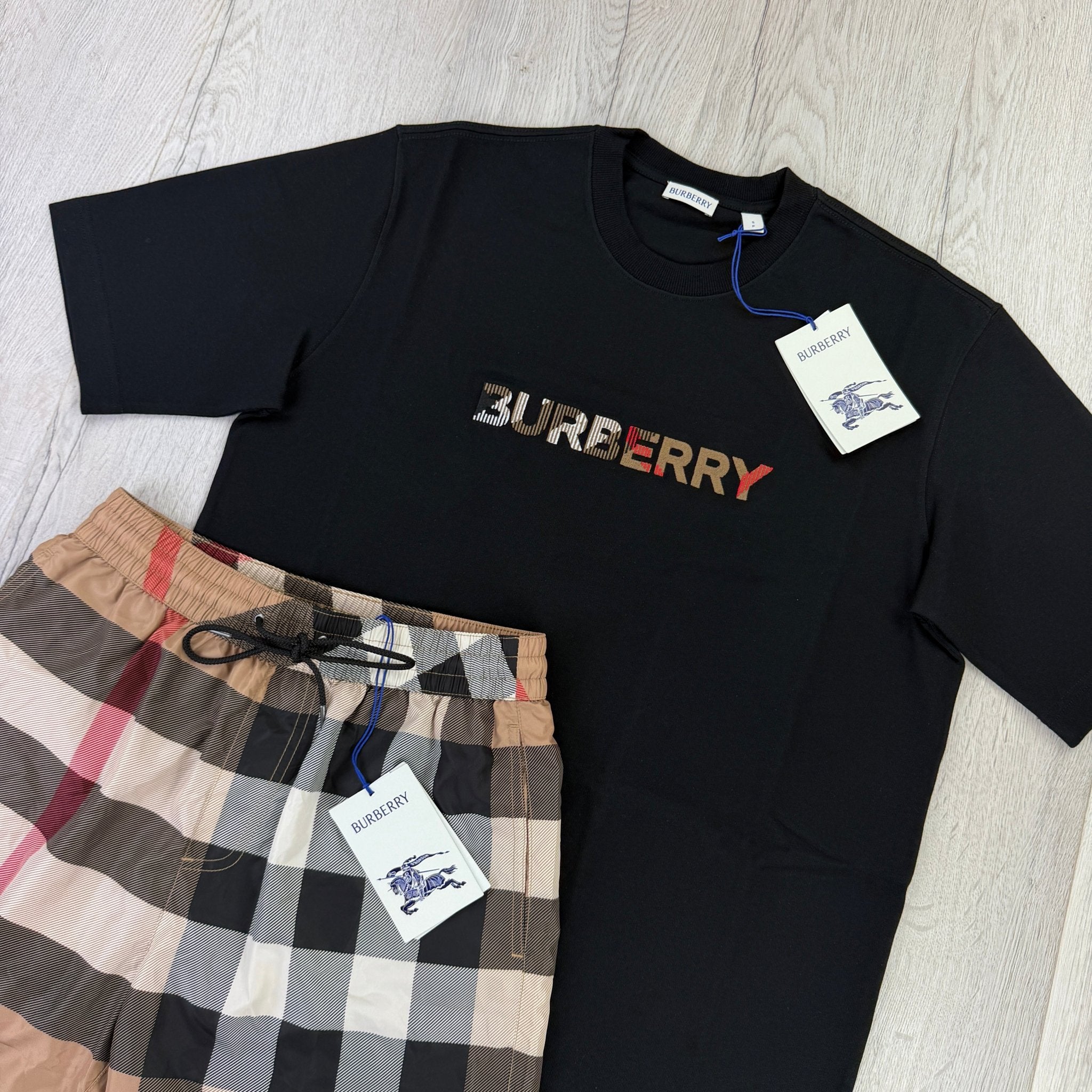 Burberry Men’s Black T-shirt & Shorts Set - Morely TrendsBurberry Type here:)