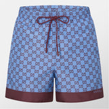 Gucci Men's Gg Print Poplin Swim Shorts