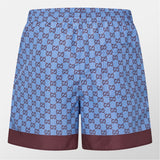Gucci Men's Gg Print Poplin Swim Shorts