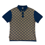 Gucci Men’s Beige & Navy GG Interlocking Polo - Slim