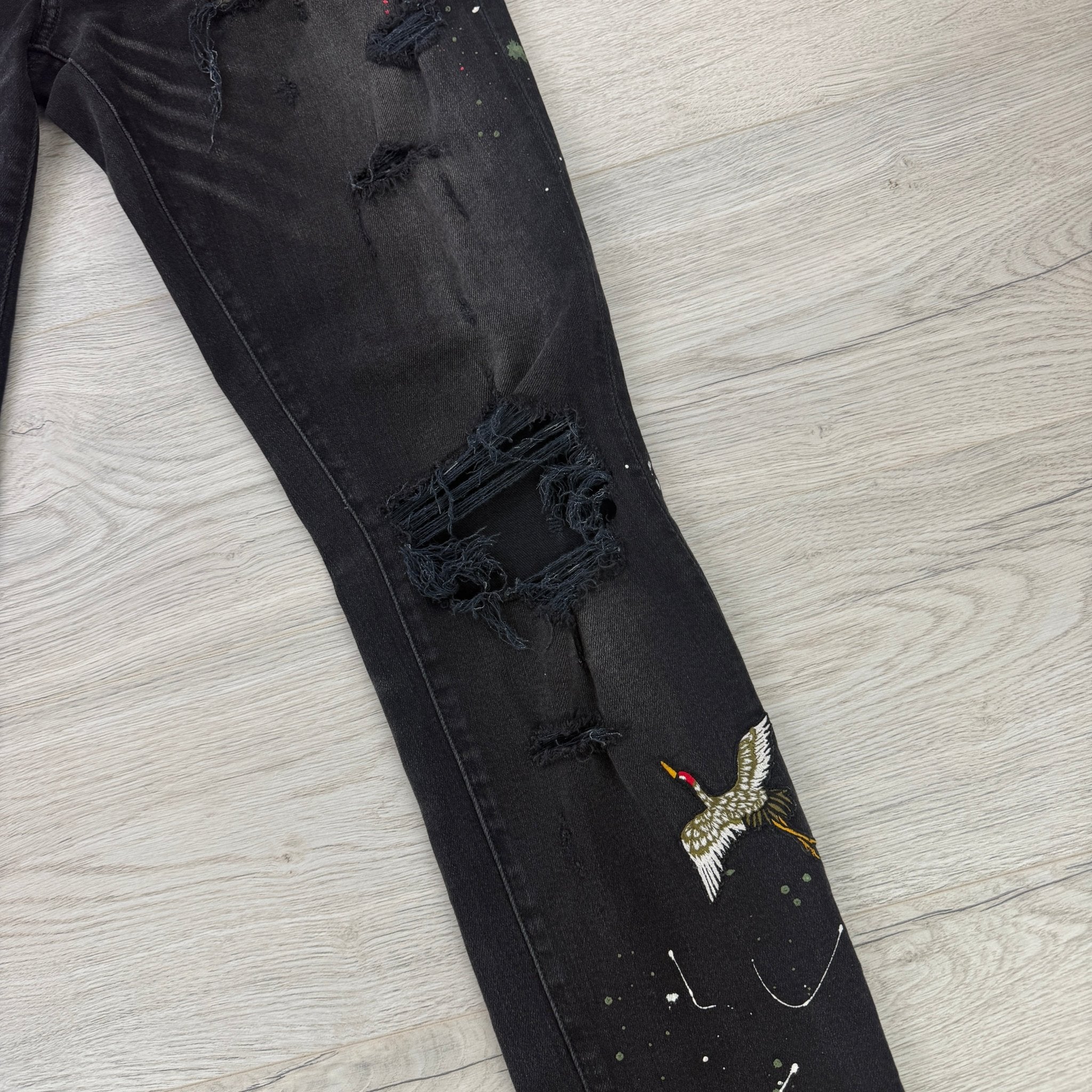 Amiri Men’s MX1 Aged Black Distressed Jeans - Uk 34 - Morely TrendsAmiri Type here:)