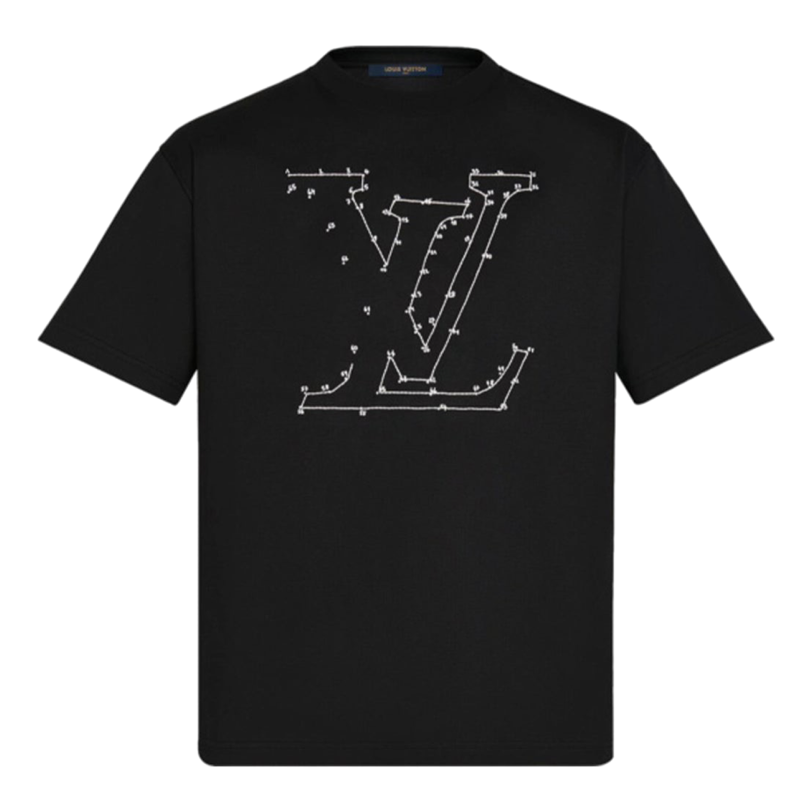 Louis Vuitton Black Stitch Print and Embroidered T-shirt