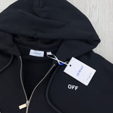 Off White Men’s Zip-up Black Hoodie - Medium