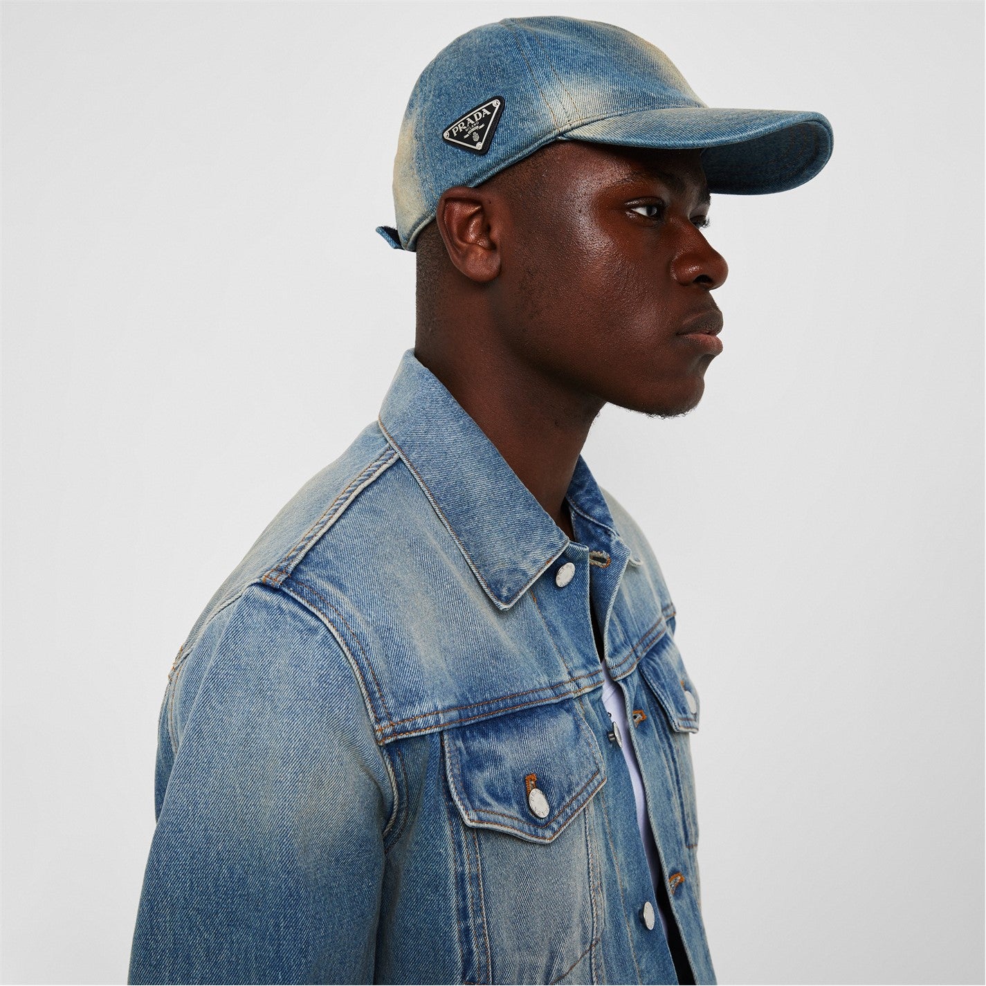 Prada Logo Denim Cap