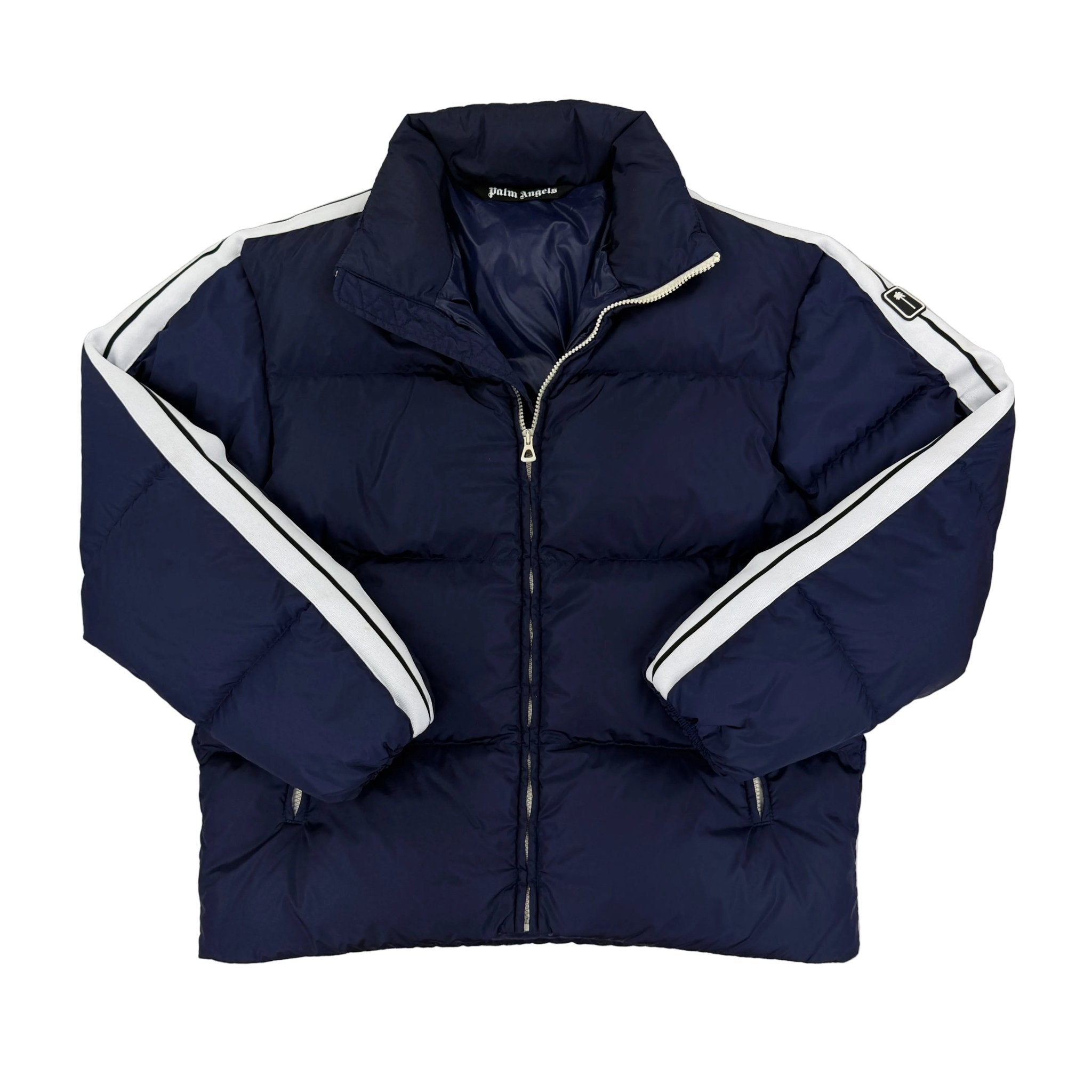 Palm Angels Men’s Navy Track Down Puffer Jacket - Small - Morely TrendsPalm Angels Type here:)