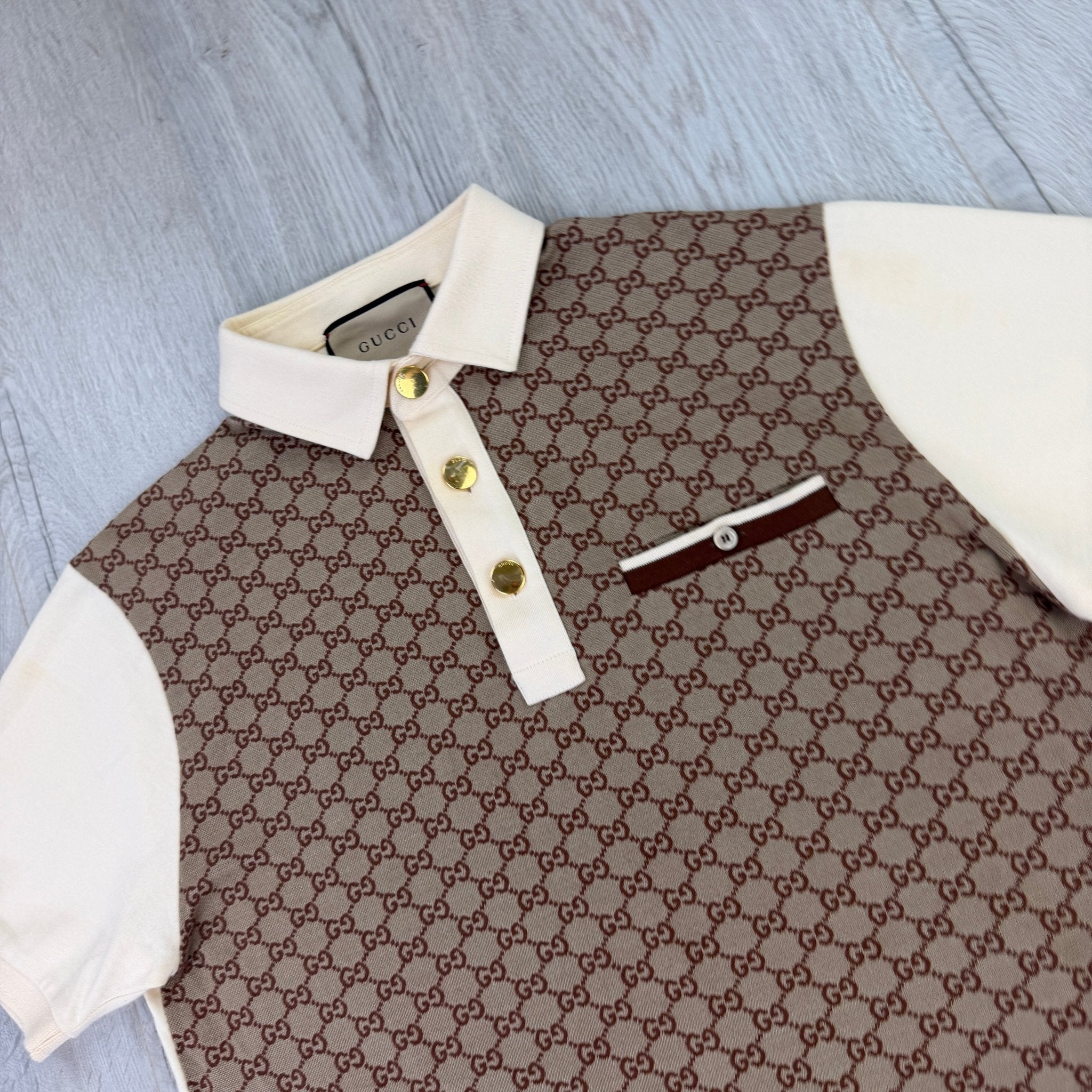 Gucci Men’s Beige GG Interlocking Polo - Medium - Morely TrendsGucci Type here:)