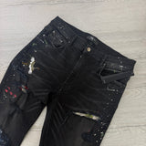 Amiri Men’s MX1 Aged Black Distressed Jeans - Uk 34