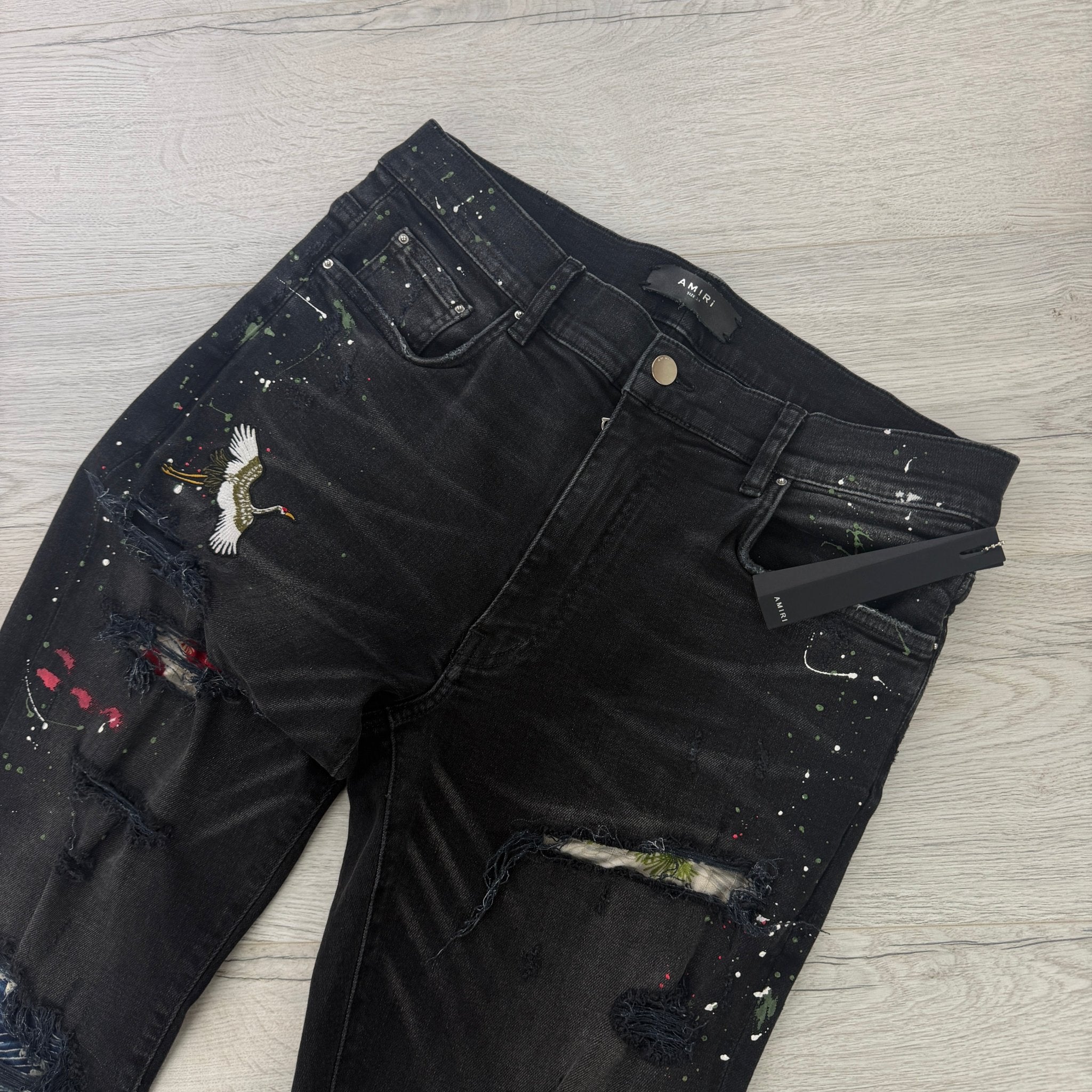 Amiri Men’s MX1 Aged Black Distressed Jeans - Uk 34 - Morely TrendsAmiri Type here:)