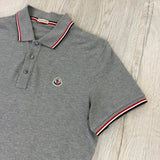 Moncler Men’s Grey Polo Shirt - Large Slim