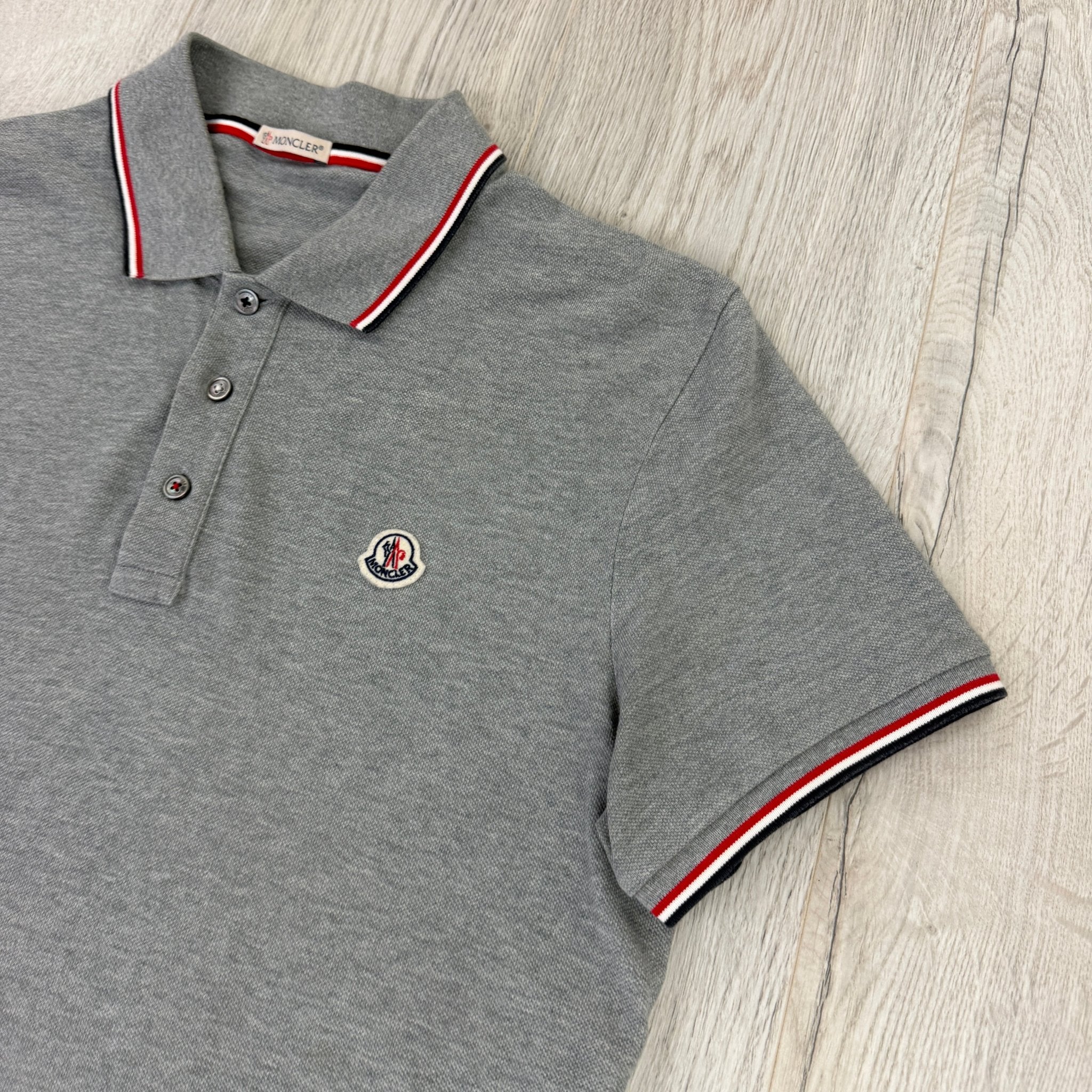 Moncler Men’s Grey Polo Shirt - Large Slim - Morely TrendsMoncler Type here:)