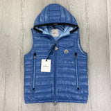 Moncler Morellet Men’s Ragot Baby Blue Hooded Gilet - Size 3