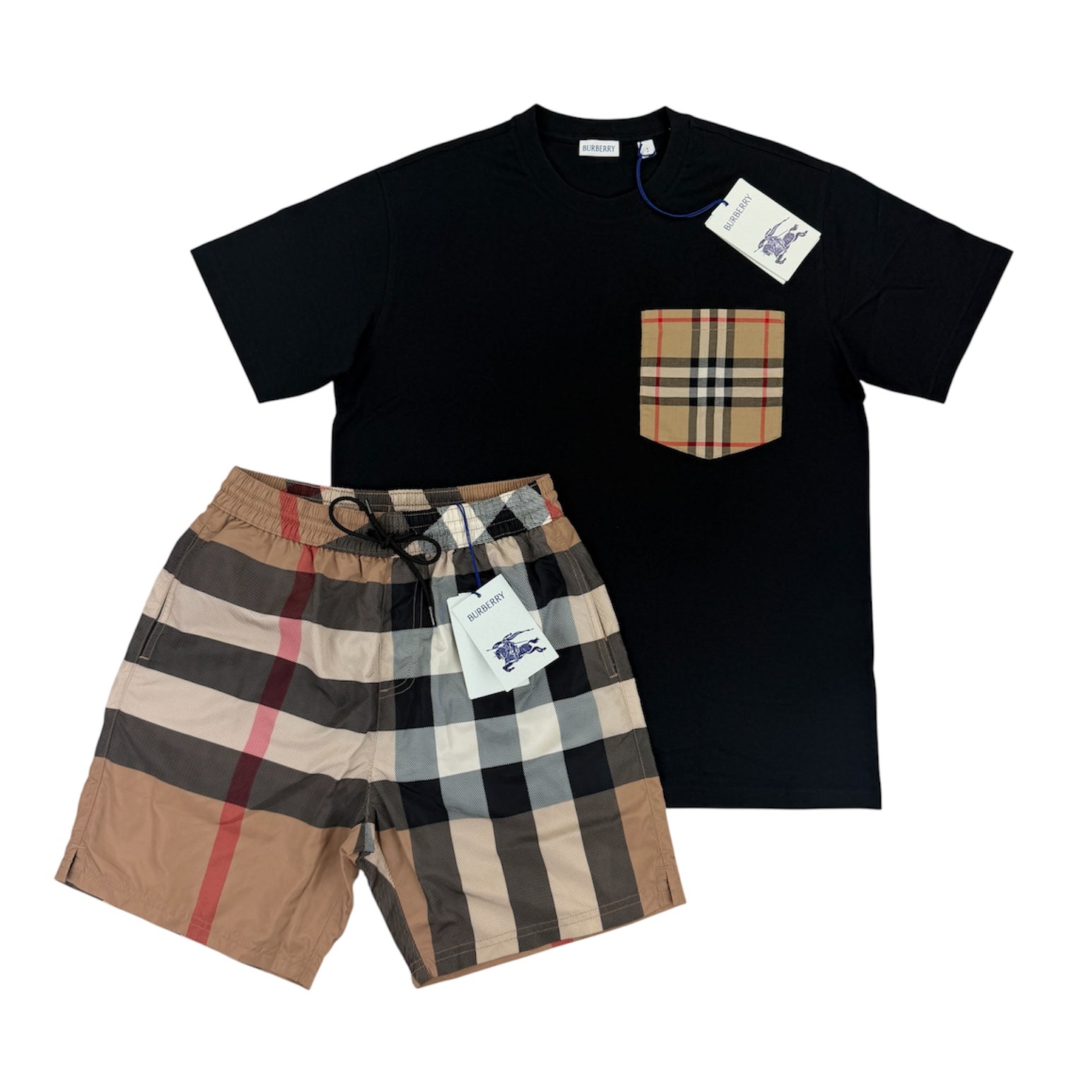 Burberry Men’s Black T-shirt & Shorts Set - Morely TrendsBurberry Type here:)