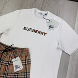 Burberry Men’s White T-shirt & Shorts Set