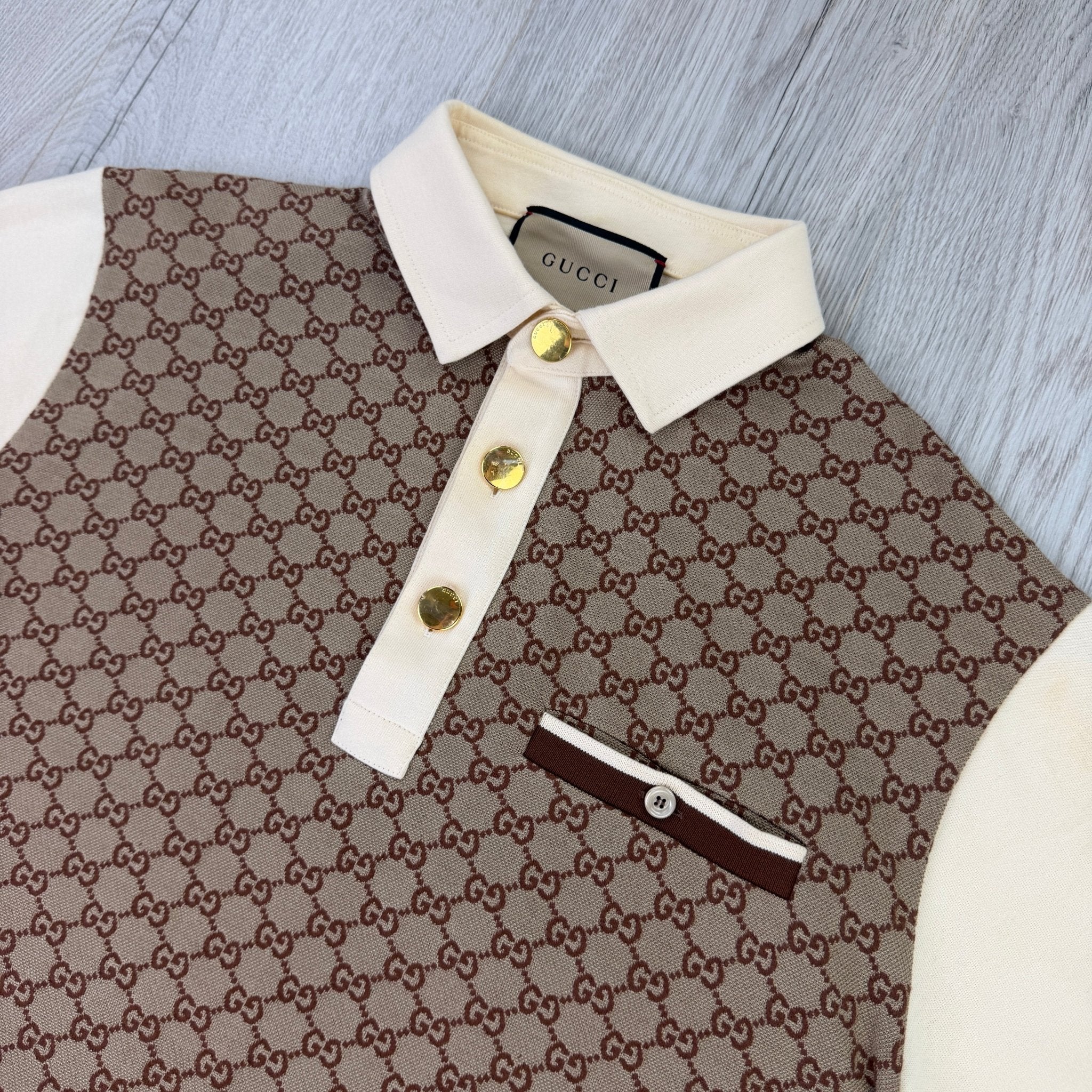 Gucci Men’s Beige GG Interlocking Polo - Medium - Morely TrendsGucci Type here:)