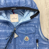 Moncler Morellet Men’s Ragot Baby Blue Hooded Gilet - Size 3