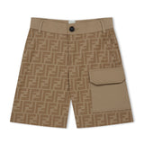 Fendi Ff Logo Chambray Shorts