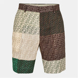 Fendi Patchwork Pattern Bermuda Shorts