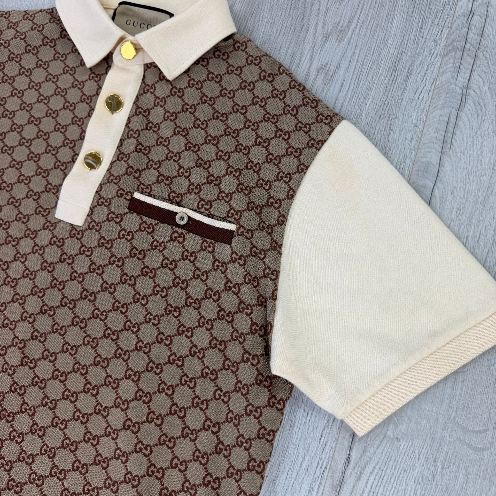 Gucci Men’s Beige GG Interlocking Polo - Medium - Morely TrendsGucci Type here:)