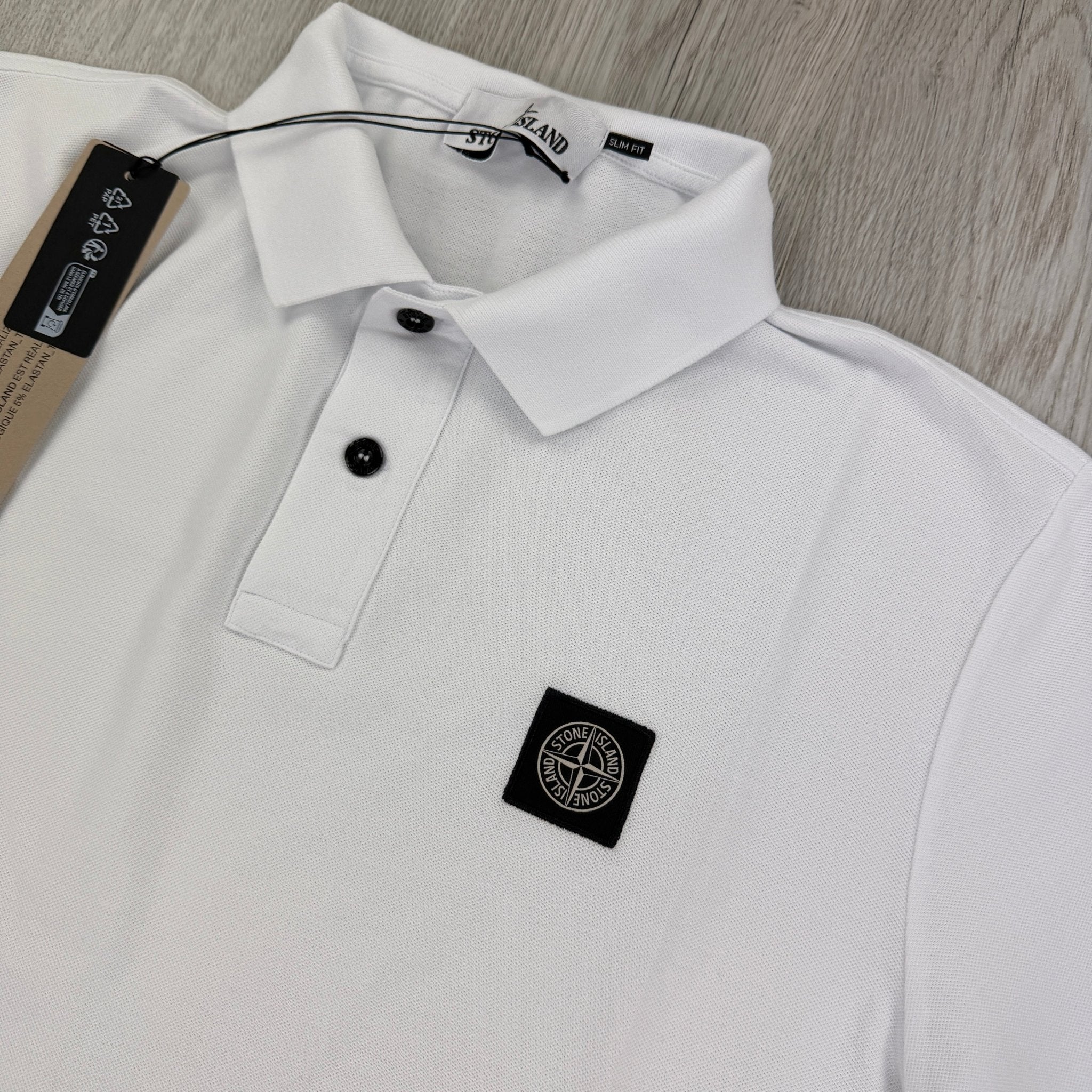 Stone Island Men’s White Short-sleeve Polo - Large - Morely TrendsStone Island Type here:)