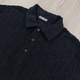 Dior Men’s Navy Oblique Towel Polo Shirt - Small (Fit Medium)