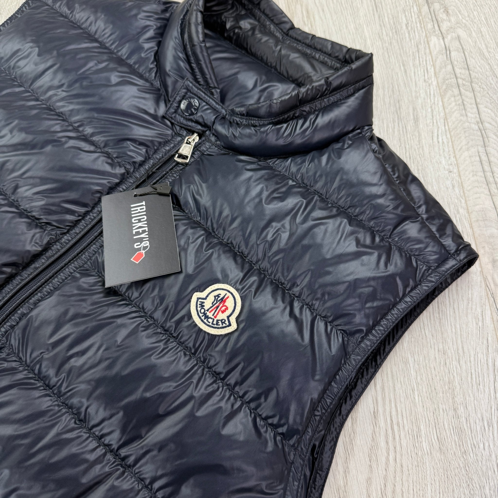 Moncler Men’s Navy GUI Gilet - Size 1 - Morely TrendsMoncler Type here:)
