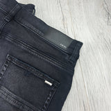 Amiri Men’s Boucle MX1 Aged Black Distressed Jeans
