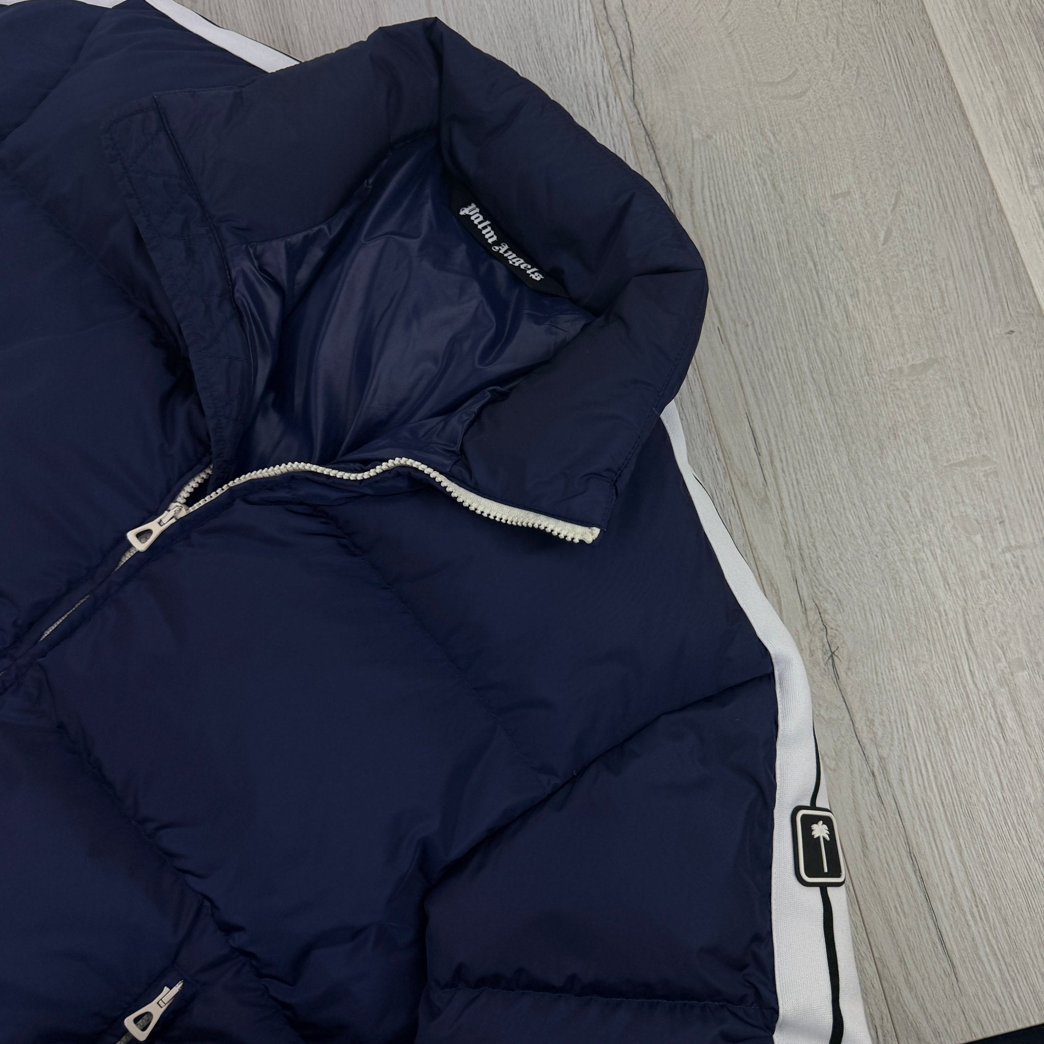 Palm Angels Men’s Navy Track Down Puffer Jacket - Small - Morely TrendsPalm Angels Type here:)