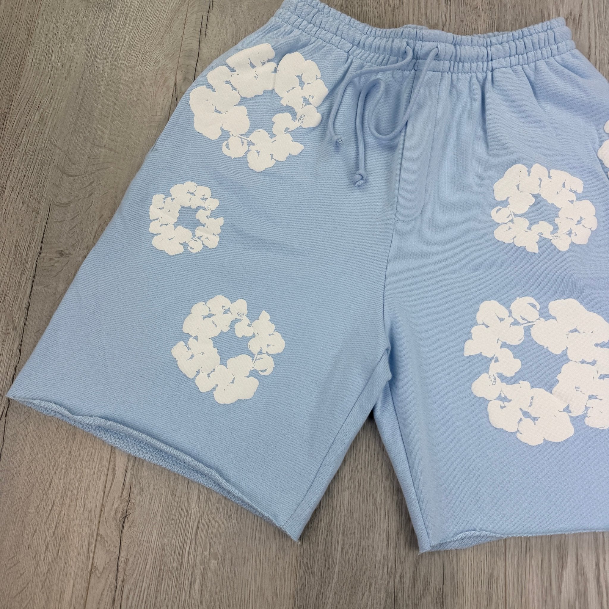 Denim Tears Baby Blue Jersey Shorts - Morely TrendsDenim Tears Type here:)