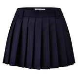 Miu Miu Pleated Mini Skirt With Metallic Logo