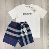 Burberry Men’s White T-shirt & Shorts Set