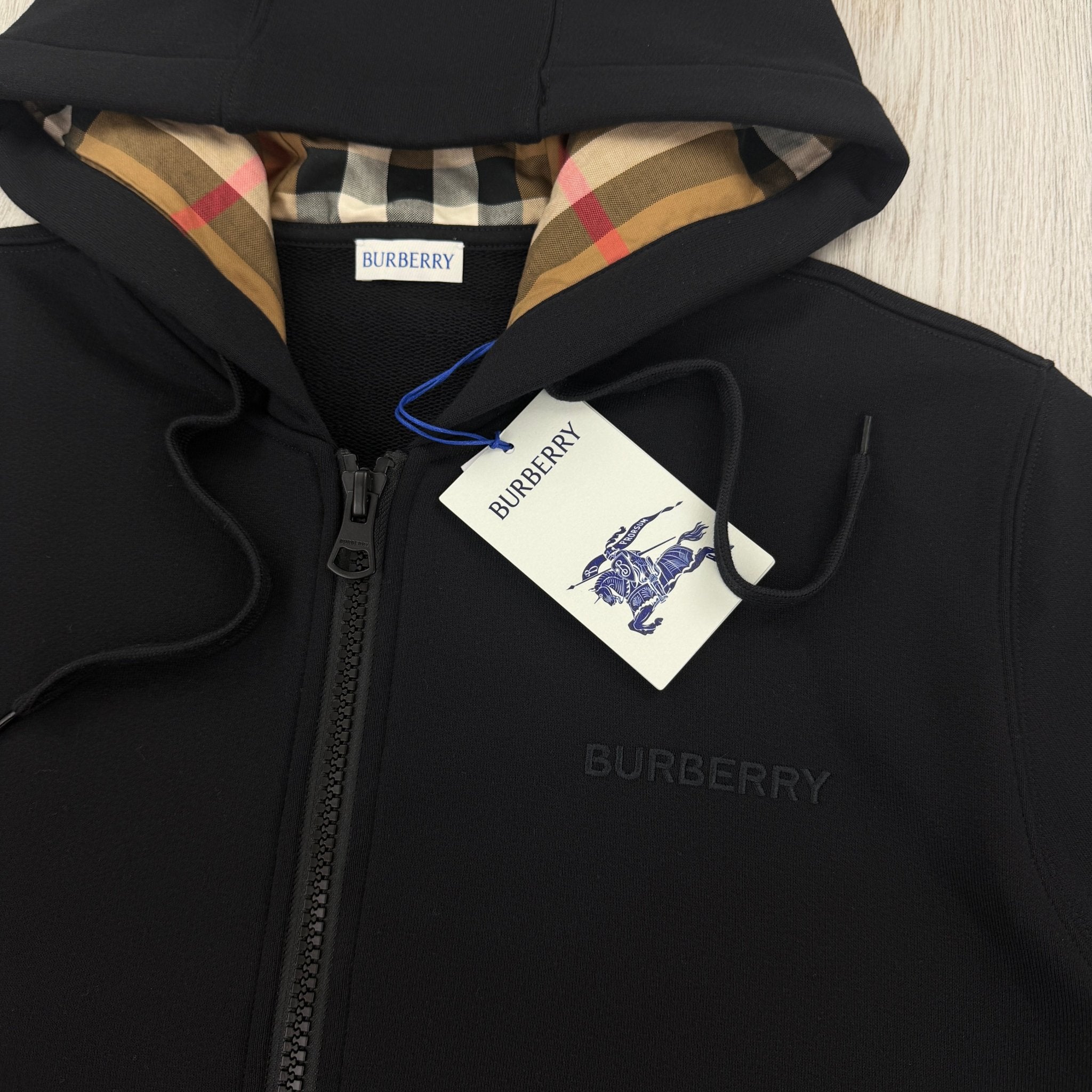 Burberry Men’s Black Zip-up Hoodie - Large - Morely TrendsBurberry Type here:)