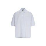 Bottega Veneta Cotton Linen Check Overshirt With Bv Embroidery