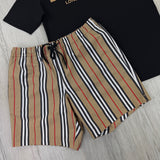 Burberry Men’s Black T-shirt & Shorts Set