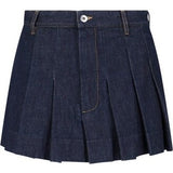 Bottega Veneta Pleated Denim Mini Skirt