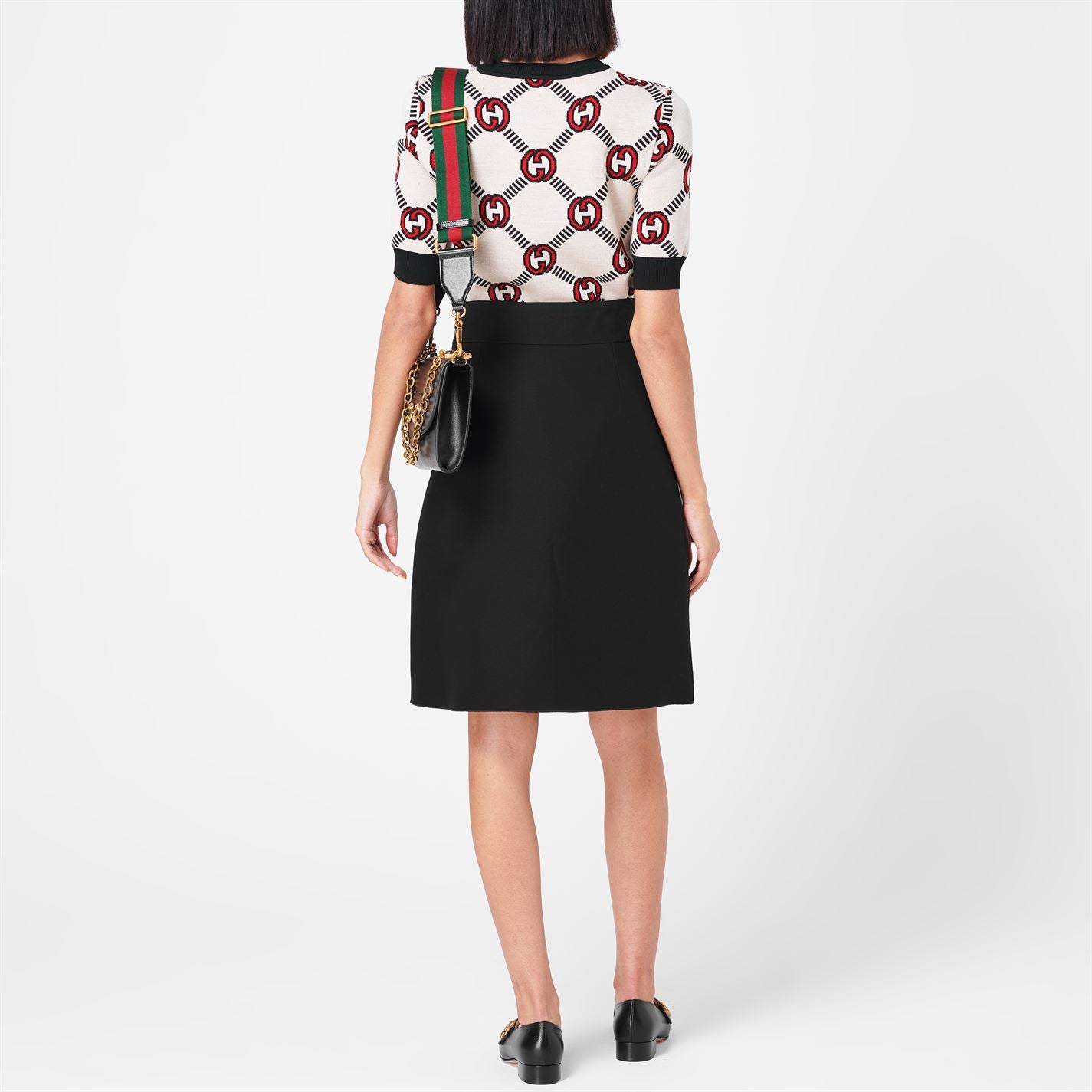 Gucci A-Line Gg Skirt