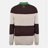 Fendi Crest Long Sleeve Stripe Jersey Polo