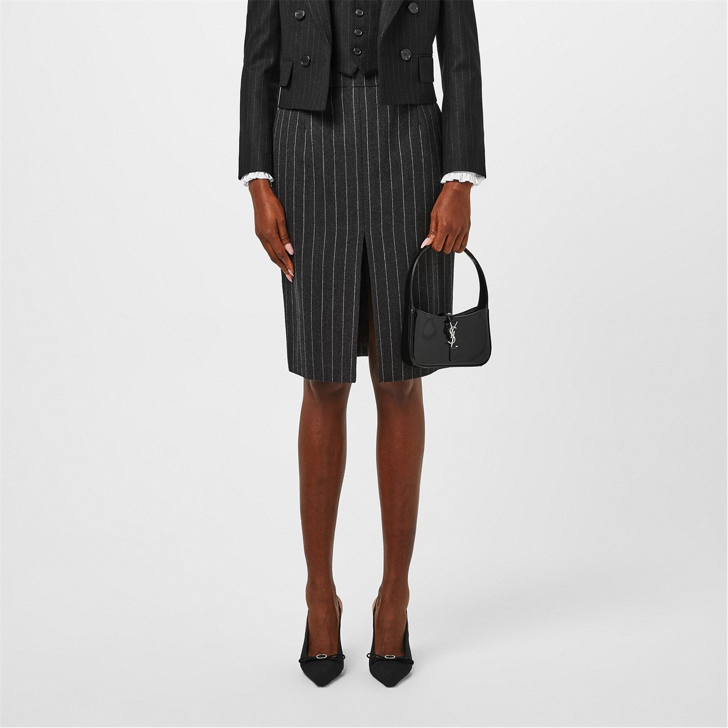 Saint Laurent Pinstripe Pencil Skirt