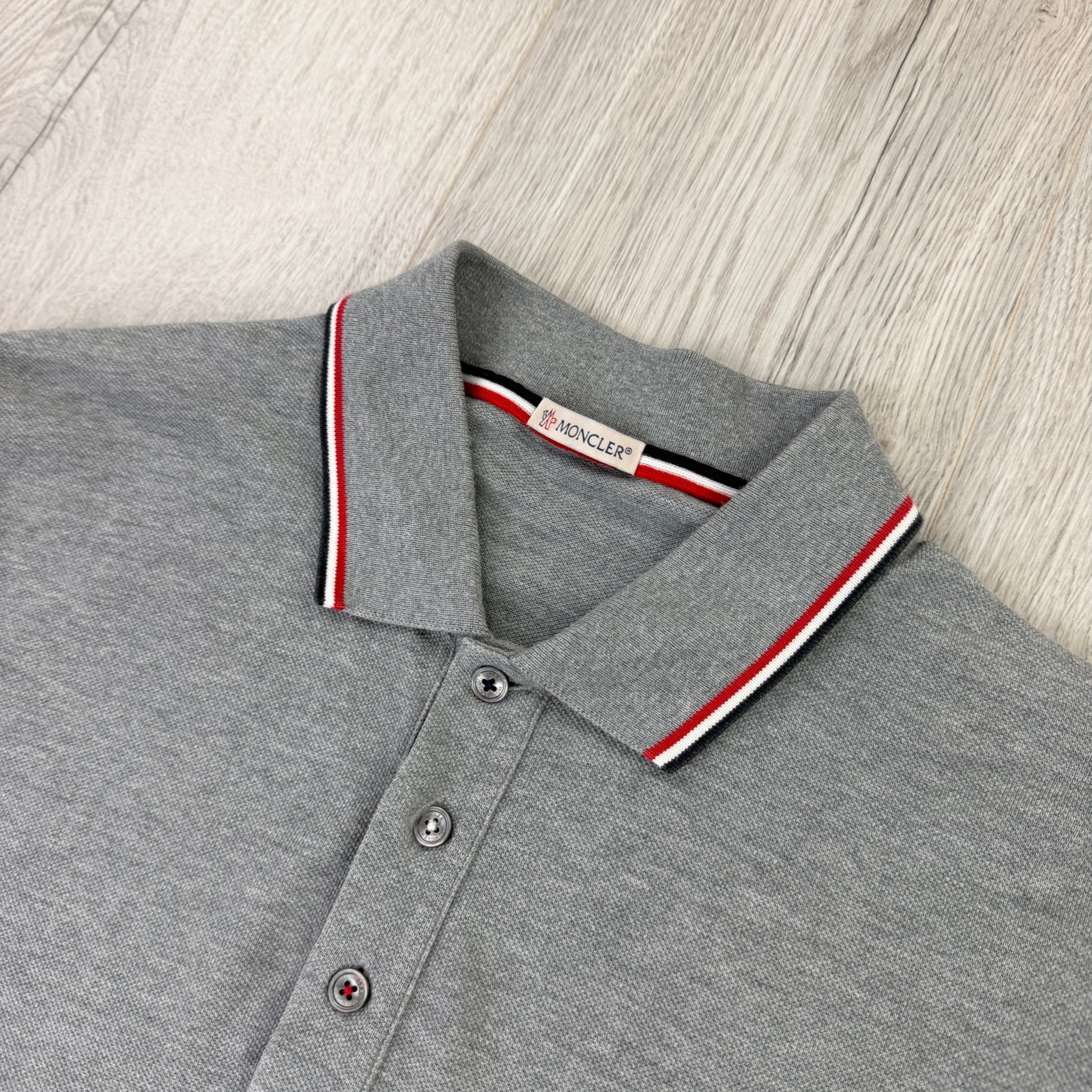 Moncler Men’s Grey Polo Shirt - Large Slim - Morely TrendsMoncler Type here:)