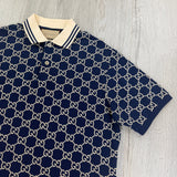 Gucci Men’s Navy GG Interlocking Polo Shirt