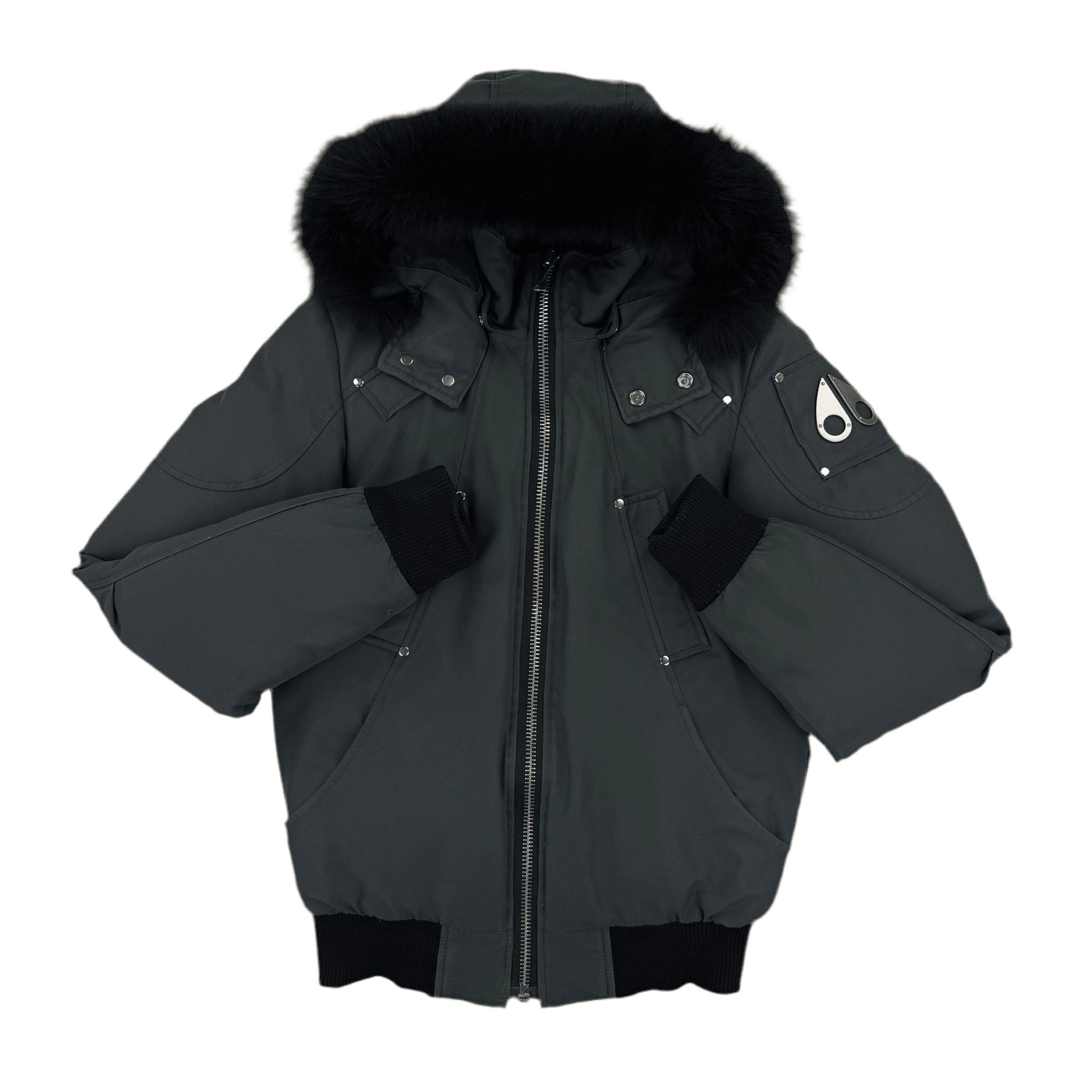 Moose Knuckles Men’s Graphite Zip-up Ballistic Bomber Parker Jacket - XS - Morely TrendsMoose Knuckle Type here:)