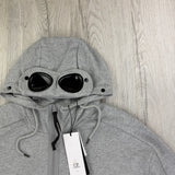 Cp Company Men’s Grey Full Zip-up Googled Hoodie