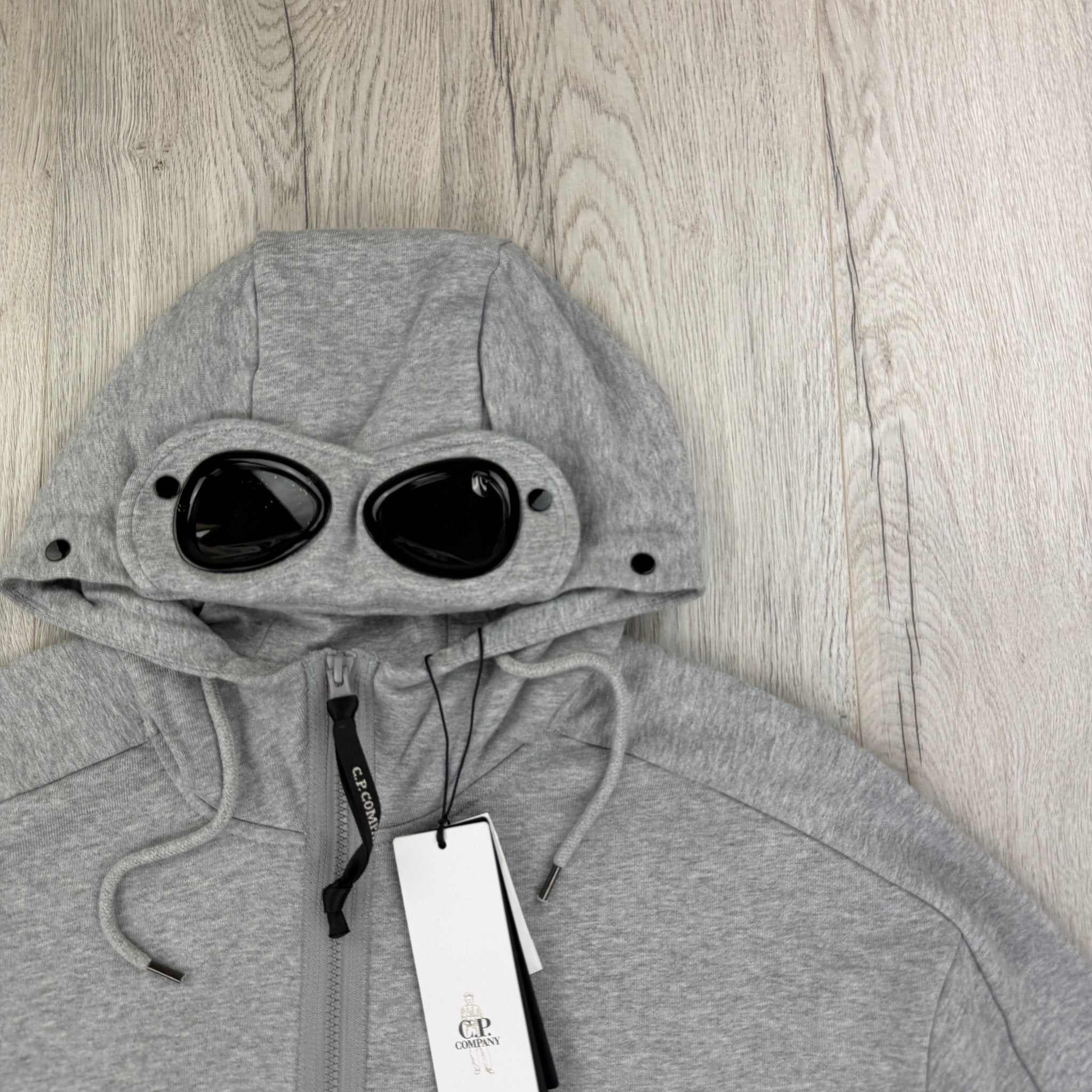 Cp Company Men’s Grey Full Zip-up Googled Hoodie - Morely TrendsCP Company Type here:)