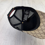 Gucci Men’s Beige GG Interlocking Snake Print Baseball Cap