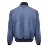 Prada Blue Leather Bomber Jacket