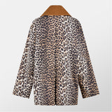 Ganni Leopard Printed Canvas Midi Jacket
