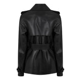 Burberry Studded Belted Leather Jacket
