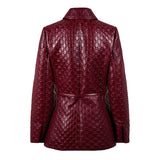 Gucci Gg Embossed Leather Jacket With Gg Belt