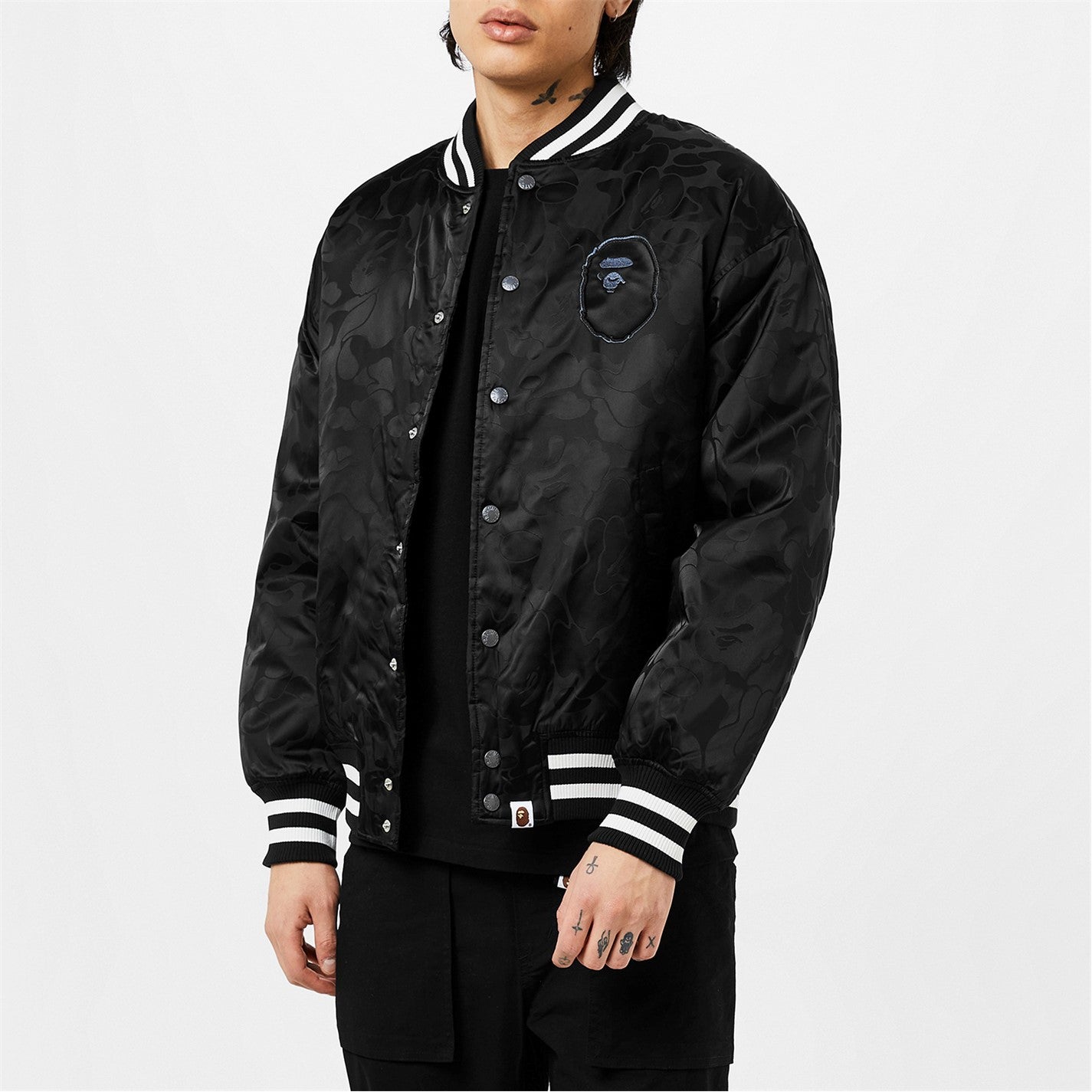 A Bathing Ape Solid Camo Padded Varsity Jacket